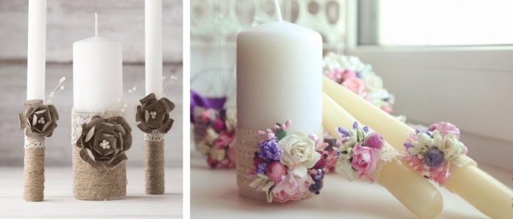 Как украсить свечу на свадьбу своими руками: идеи декора